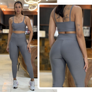 Conjunto Feminino de Academia Calça Legging + Top com Alta Compressão e Zero Transparência