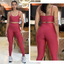Conjunto Feminino de Academia Calça Legging + Top com Alta Compressão e Zero Transparência
