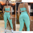 Conjunto Feminino de Academia Calça Legging + Top com Alta Compressão e Zero Transparência