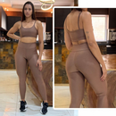 Conjunto Feminino de Academia Calça Legging + Top com Alta Compressão e Zero Transparência