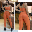 Conjunto Feminino de Academia Calça Legging + Top com Alta Compressão e Zero Transparência
