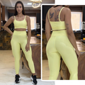 Conjunto Feminino de Academia Calça Legging + Top com Alta Compressão e Zero Transparência